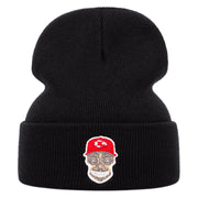 Cappelli invernali caldi lavorati a maglia con ricamo KC, neri
