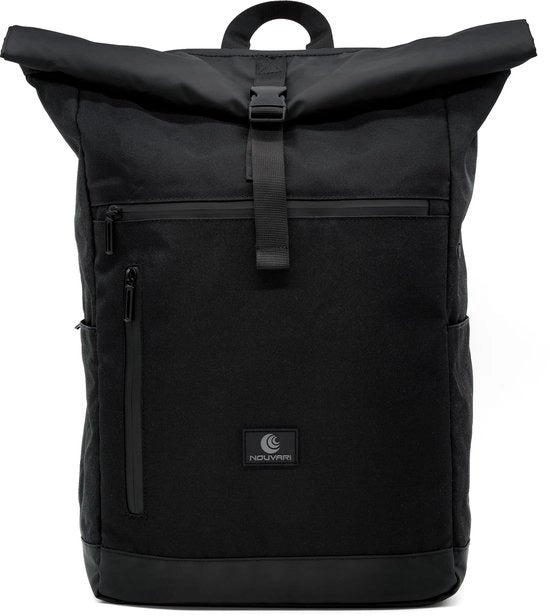 Borsa Rolltop per Uomo e Donna Nero Impermeabile con Tasca per Laptop 17" per Università Lavoro Viaggi per Bicicletta Borsa da 30l
