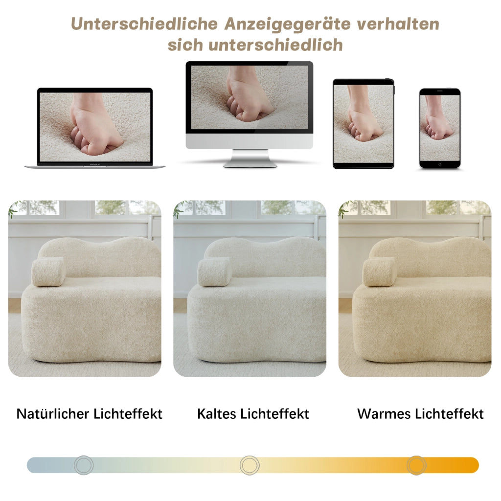 DIVANO modulare 3 posti in velluto beige