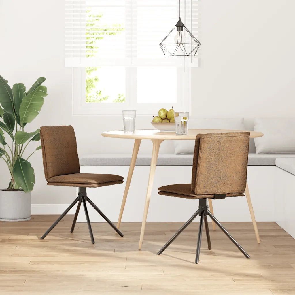 Sedia da Pranzo | Sedie da cucina Marrone in Similpelle Scamosciata
