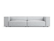 Cosmopolitan Design - Divano "Arendal" 4 posti in ciniglia con effetto a coste grigio chiaro 