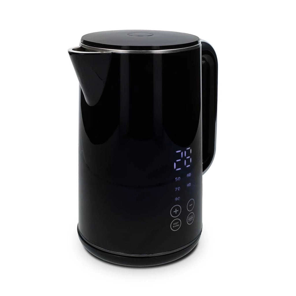 Bollitore elettrico da 1,7 l 2200 W con indicatore di temperatura Nero Nedis