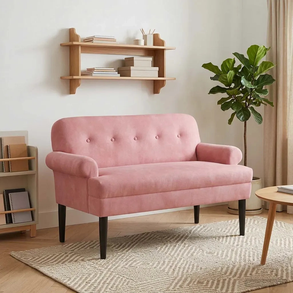 Loveseat con bottoni imbottiti Rosa 120 x 66 x 78 cm 42041832