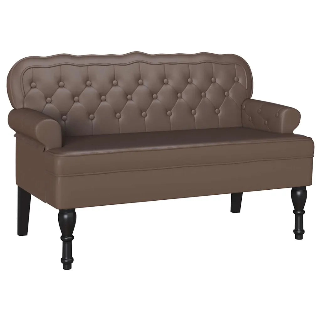 Panca Chesterfield-Sgabello-Divano Marrone 119,5 x 64,5 x 75 cm Pelle Sintetica