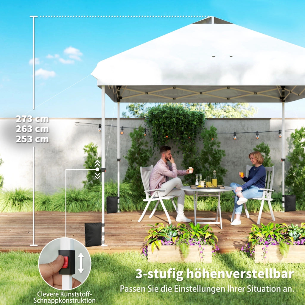 Pavillon pieghevole 3x3m per giardino esterno ¨C Zephmum ¨C Grigio resistente all'acqua