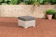 Banco da piedi lounge set - Per esterno - Sedia a sdraio - Divano - Giardino - Grigio - 60x60x31cm