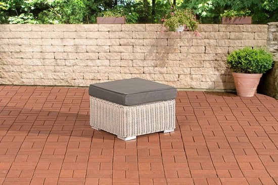 Banco da piedi lounge set - Per esterno - Sedia a sdraio - Divano - Giardino - Grigio - 60x60x31cm