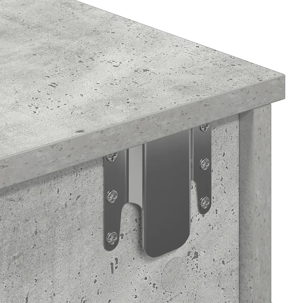 Scaffale a Parete con Cassetti Grigio 100x37,5x19 cm Truciolato