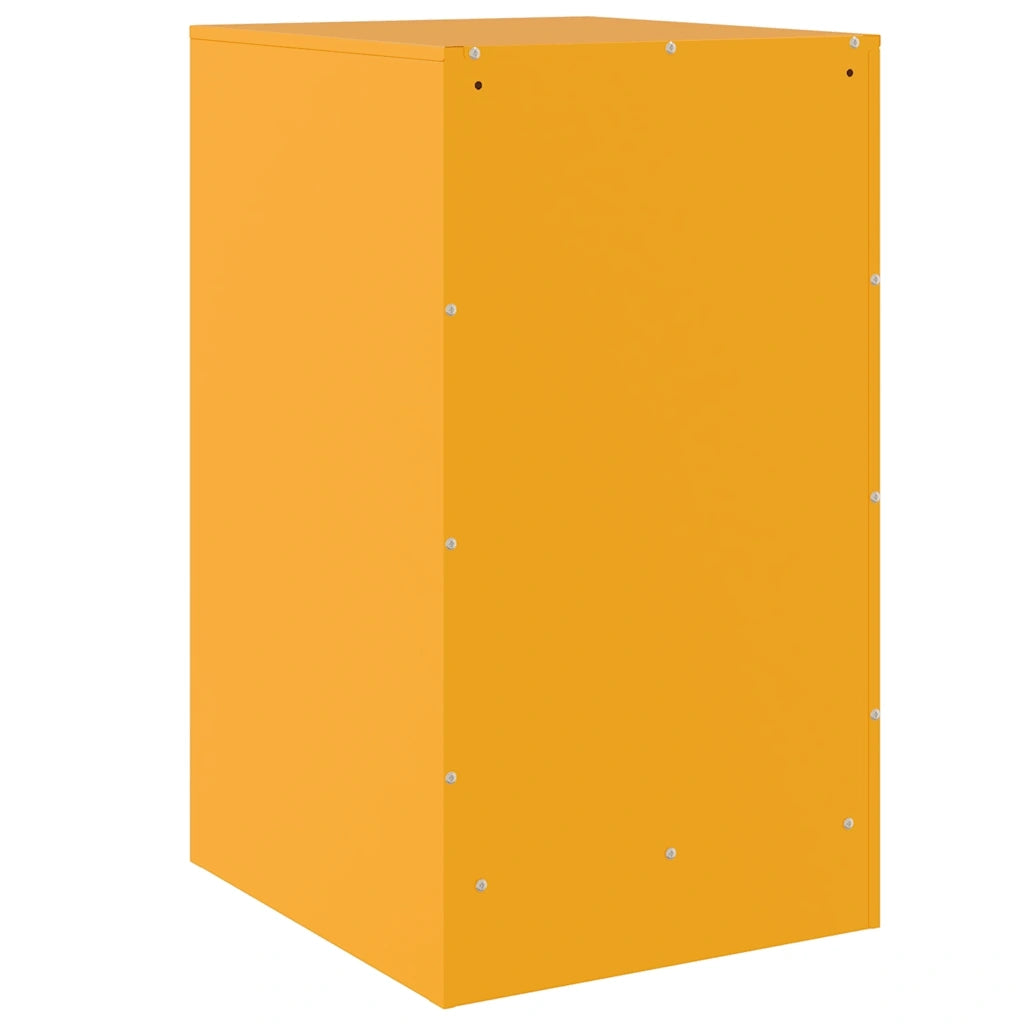 Comodini 2 pz-Set di 2 Tavolino da notte Giallo Senape 34,5x39x62 cm in Acciaio