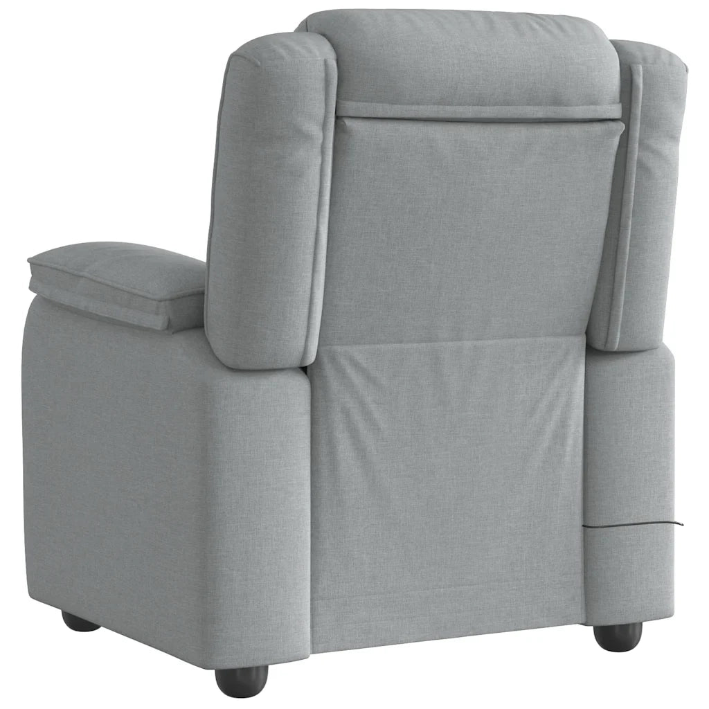 Poltrona Massaggiante | Sedia Relax Reclinabile Grigio Chiaro in Tessuto
