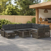 Set Divano da Giardino 11 pz Grigio e Grigio Scuro polyrattan 3437189