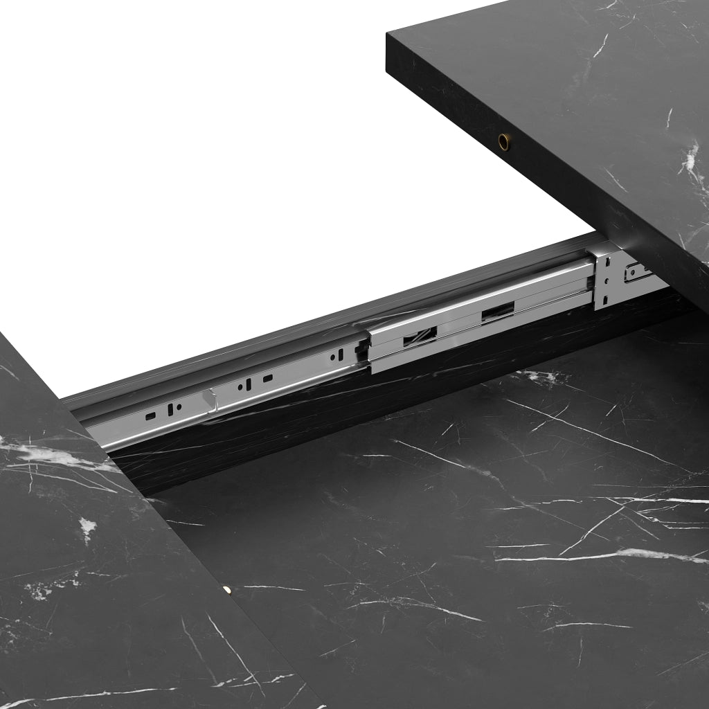 Tavolo da Pranzo Allungabile Effetto Marmo ¨C Xylo ¨C Nero, 110-140x80 cm