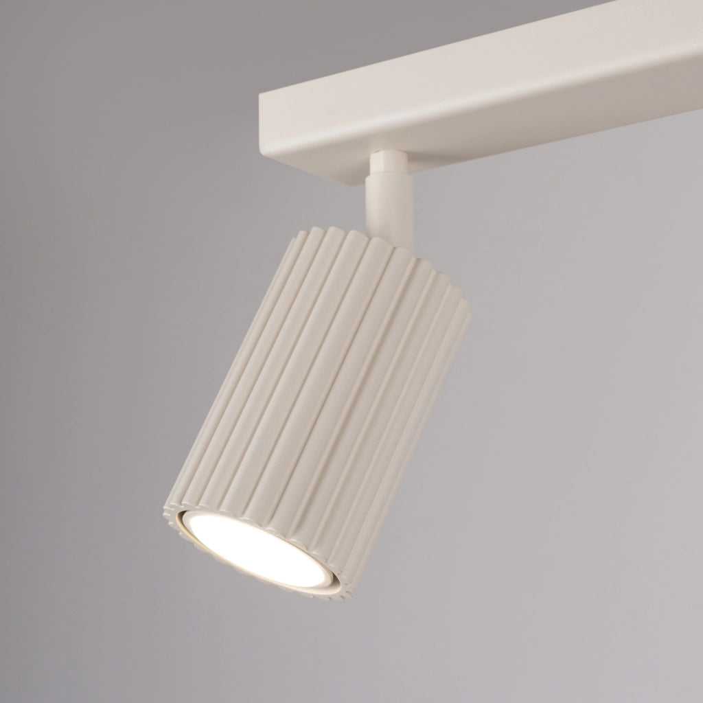Plafoniera moderna beige 30 cm 2xGU10 spot orientabili