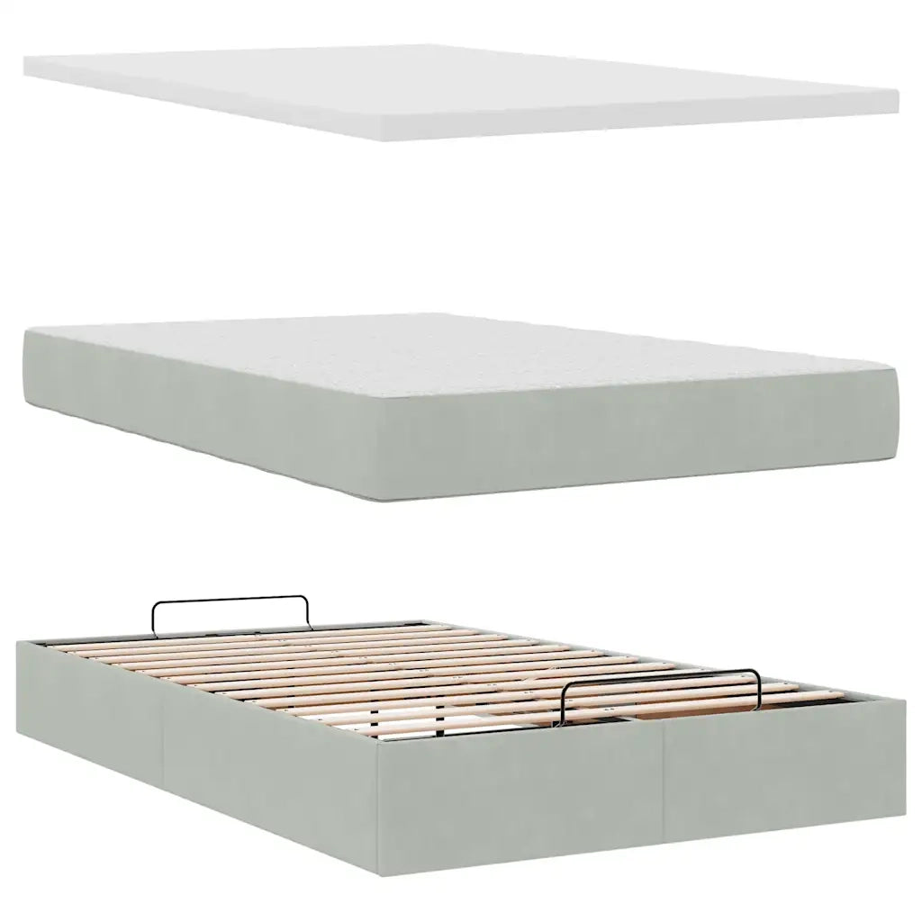 Struttura Letto Pouf con Materasso 120x200 cm Velluto 3311765