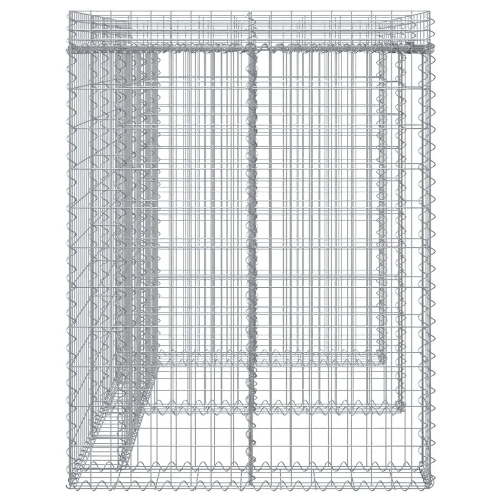 Parete Gabbioni Bidone Spazzatura 192x91x120 cm Ferro Zincato 151336