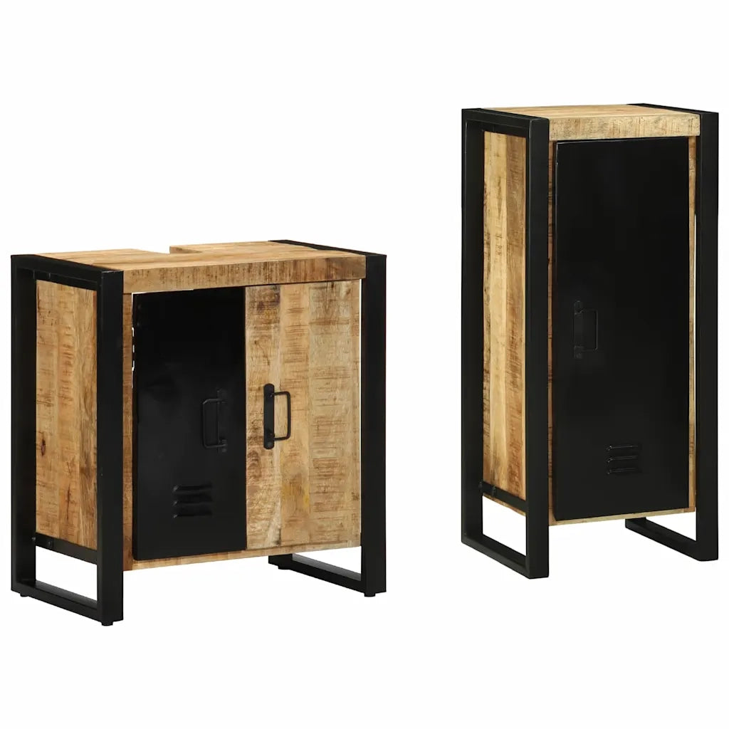 Set di mobili per il bagno 2 pcs Legno di mango massello
