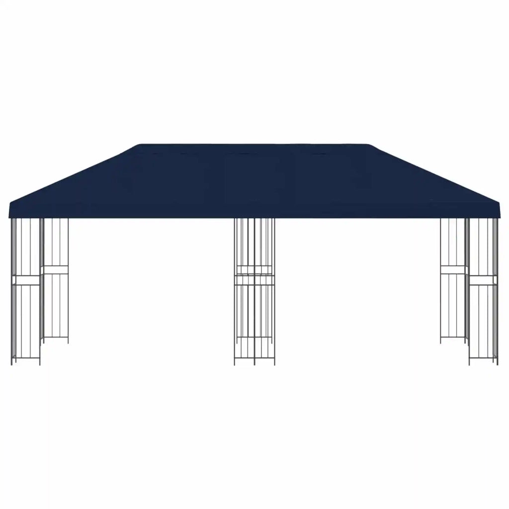 Gazebo con pareti laterali 6 x 3 m Blu Poliestere e Acciaio 190 3375988