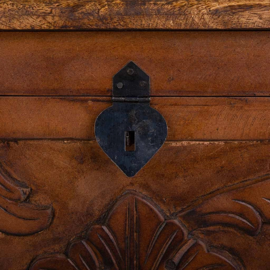 Baule in legno fatto a mano marrone 70x50x50h
