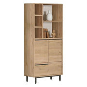 Fermana, Mobile Colonna 4 Ripiani, 75x36x162h cm Marrone Rovere
