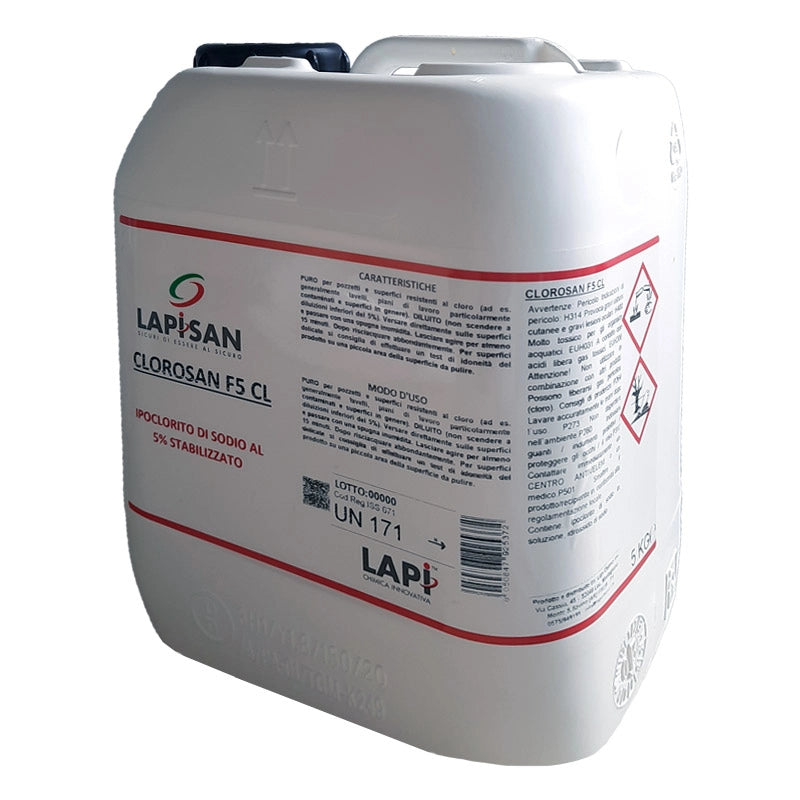 CLOROSAN F5 CL tanica da 5 L - Detergente igienizzante solo per uso professionale