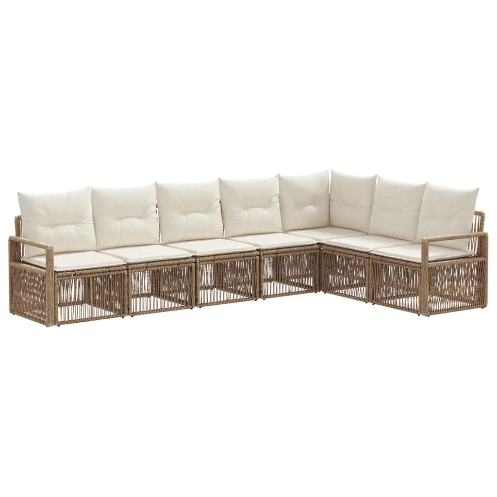 Set Divano da Giardino 7 pcs Beige polyrattan 3435723