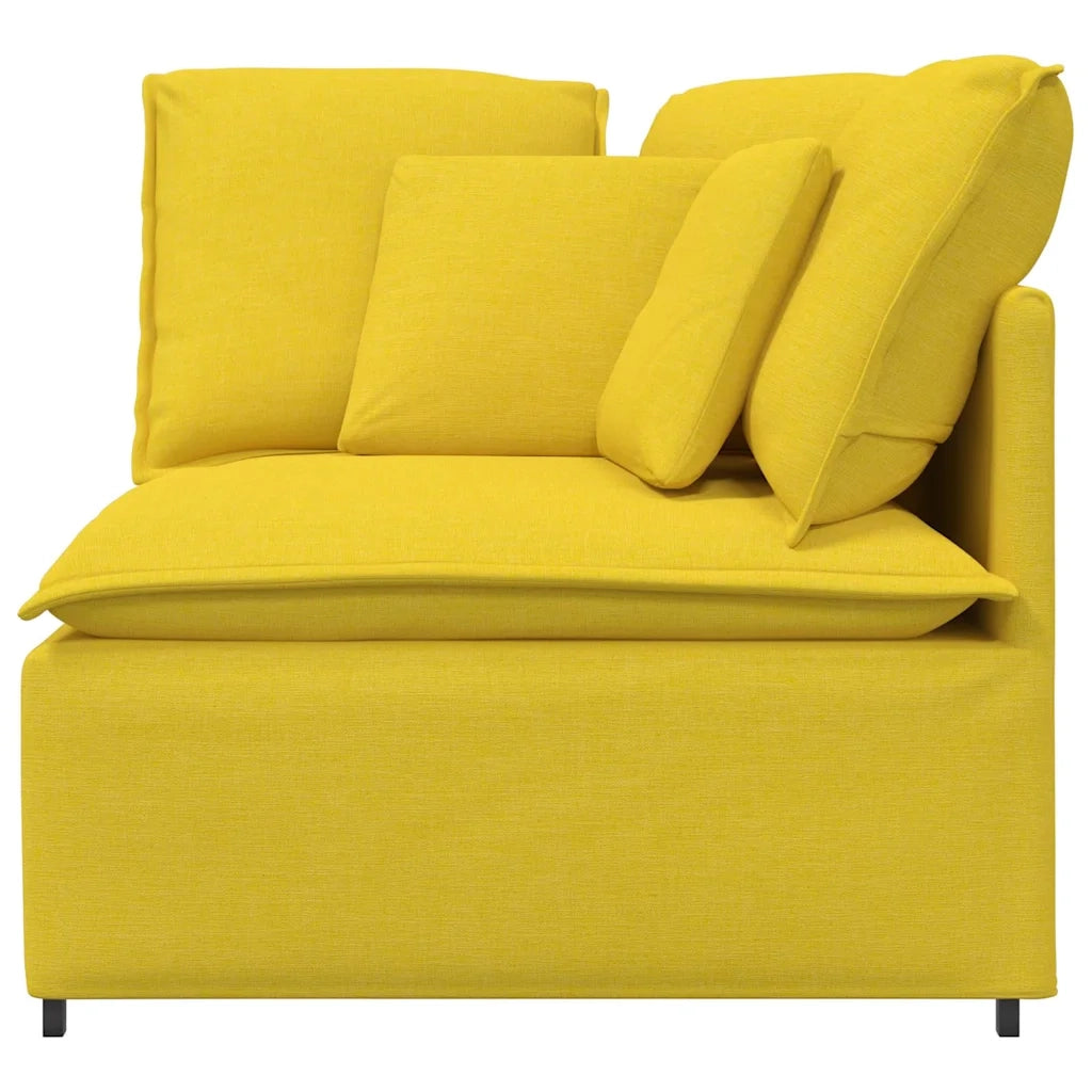 Modulo Angolare Divano Modulare con Cuscini Giallo Chiaro 100cm