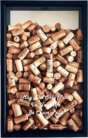 Scatola di Champagne Nero - 50x32cm - Scatola in Cork Handicraftata | Regalo di Vino | Custodia di Champagne | Cassetto di Cork per Vino