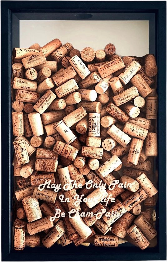 Scatola di Champagne Nero - 50x32cm - Scatola in Cork Handicraftata | Regalo di Vino | Custodia di Champagne | Cassetto di Cork per Vino