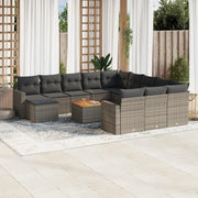 Set Divani da Giardino 13 pz con Cuscini Grigio in Polyrattancod mxl 92845