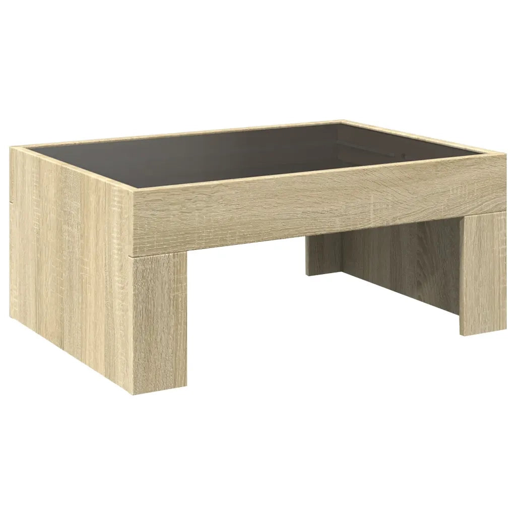 Tavolino da salotto | Tavolino da caff¨¨ | Tavolino da Soggiorno con LED Infinity Rovere Sonoma 70x50x30 cm