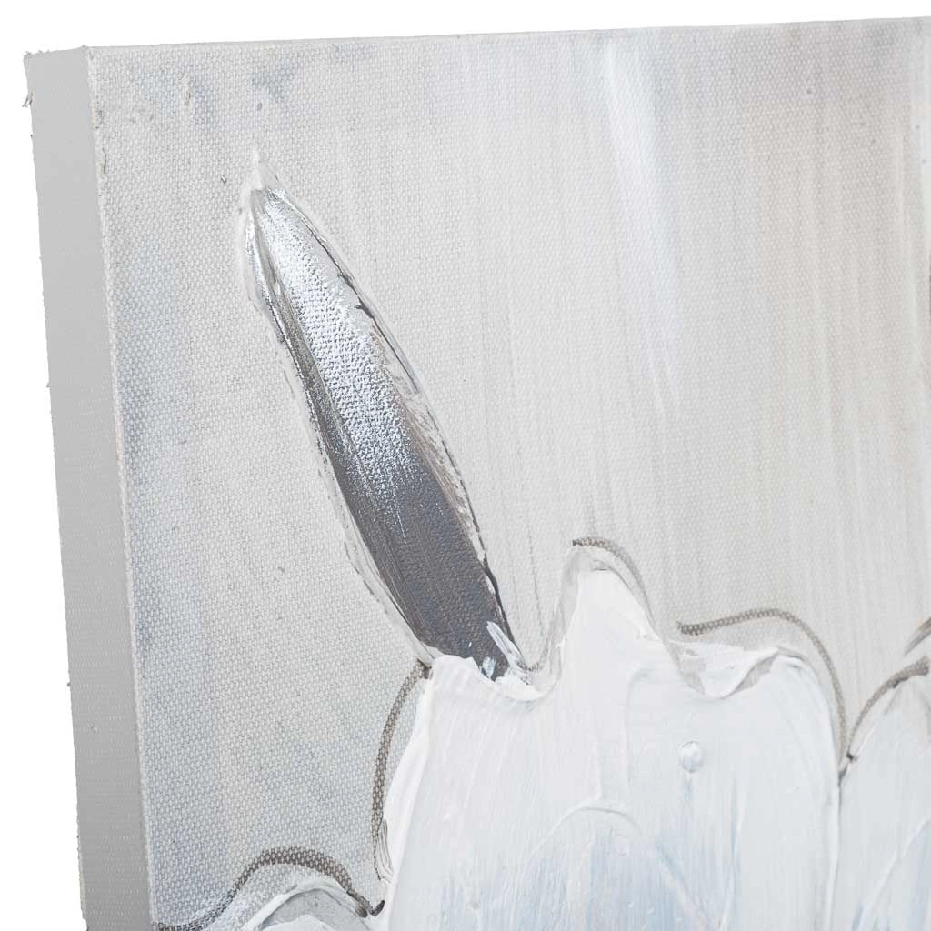 Quadro dipinto a mano con rilievo grigio 30x60x2,5h