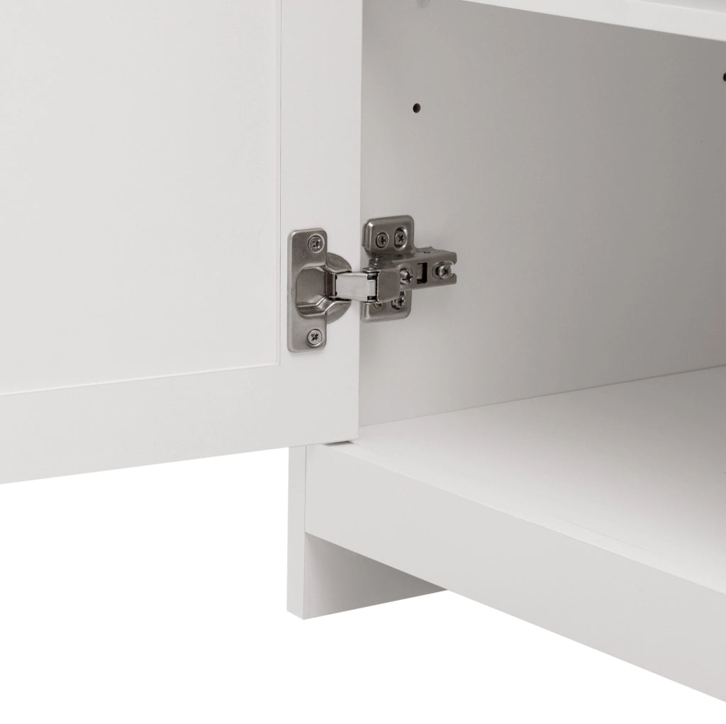 Sideboard buffet 160 cm con 3 cassetti; 4 ante; MDF; bianco e effetto legno