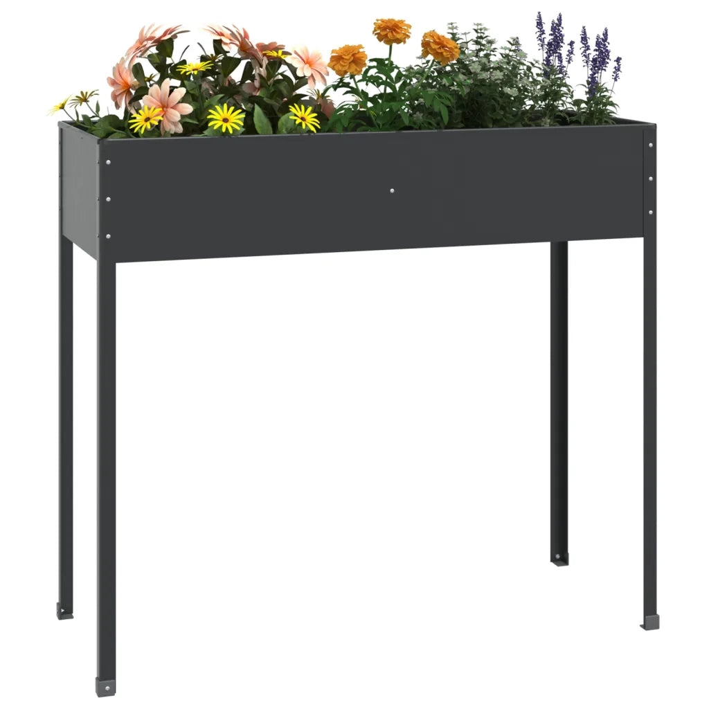 Fioriera da Giardino-Vaso da Esterno Antracite 100,5x40,5x90 cm Acciaio Zincato