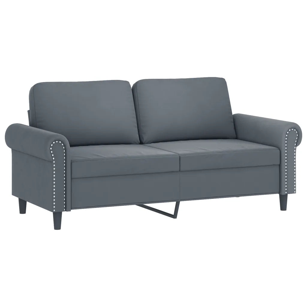 Set di Divani 2 pz con Cuscini Grigio Scuro in Velluto 3202211