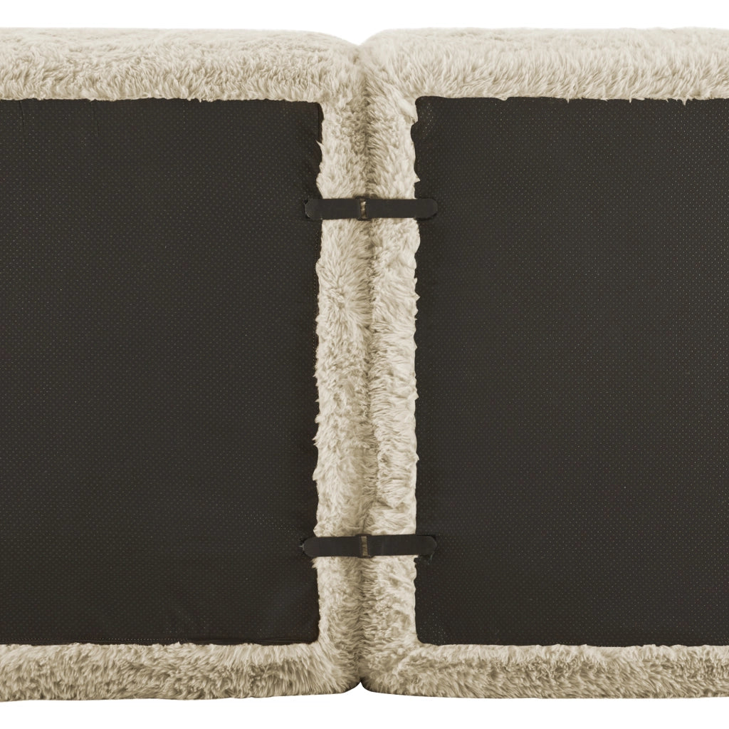 Divano modulare senza struttura 291x179x73 cm in tessuto peluche; Light Khaki