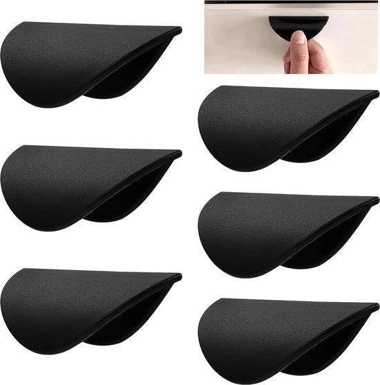 6 pezzi di maniglie per finestre e porte in plastica per balconi e terrazzi senza perforazione - maniglie per finestre e porte in plastica nere.