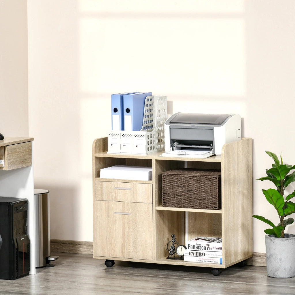 Mobile Ufficio con Ruote ¨C Zephmum ¨C Rovere, 80x40x72cm