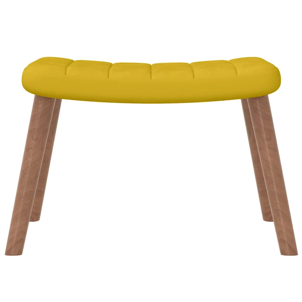 Divano Sedia-Poltrona Relax con Poggiapiedi Giallo Senape in Velluto 799332