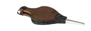 Mantice 39xØ16x3,5 cm in Legno e Pelle Sintetica Color Legno e Nero