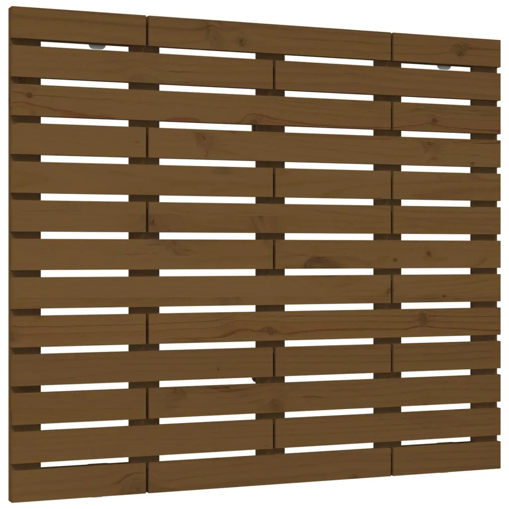 Testiera da Parete-Testiera a Muro-Testata Decorativa Ambra 146x3x91,5cm in Legno Massello di Pino