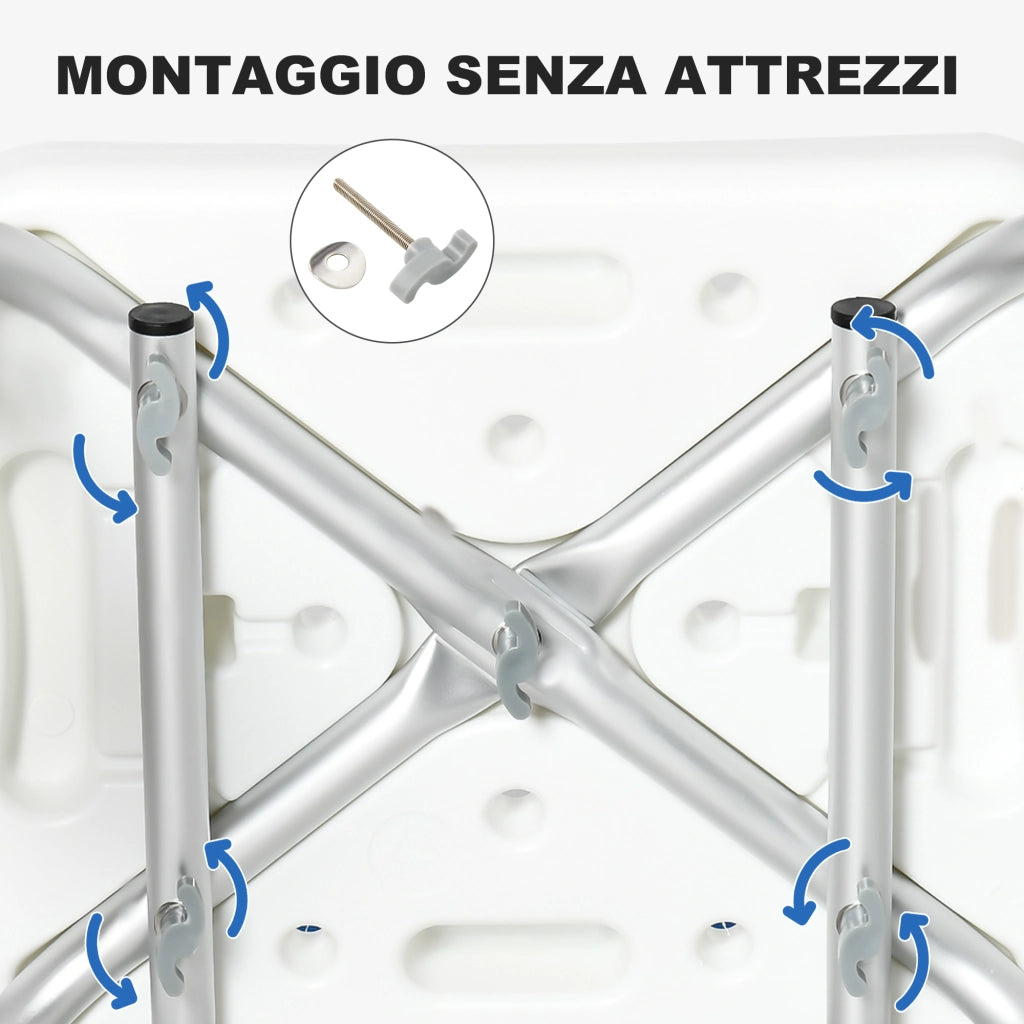 Sedia da doccia imbottita con braccioli ¨C Xylo ¨C Altezza regolabile, ventose antiscivolo