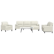 Set di Divani 4 pz con Cuscini e Rinforzi Crema in Velluto