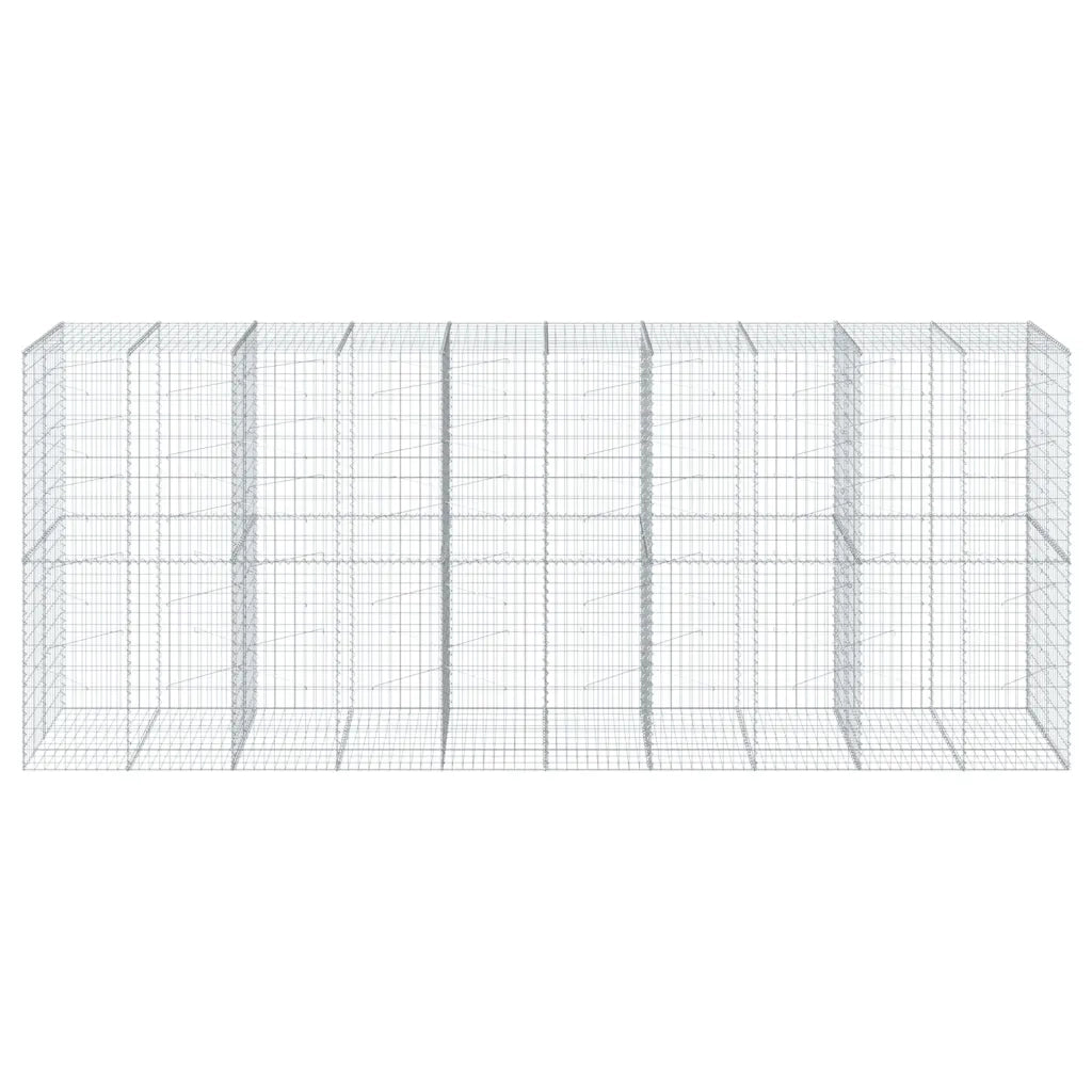 Cesto Gabbione con Copertura 500x100x200 cm in Ferro Zincato 3295233