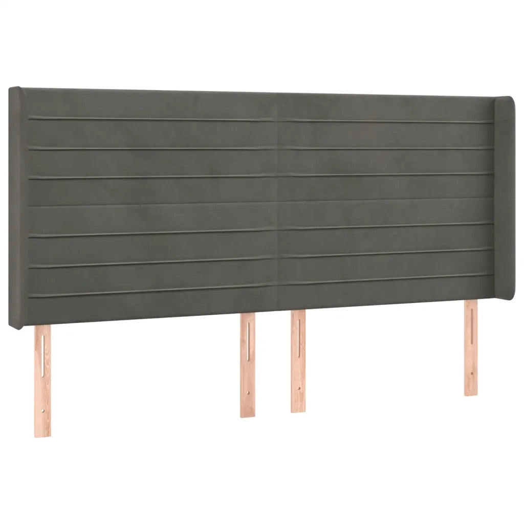 Testiera a LED Grigio Scuro 163x16x118/128cm in Velluto 3124243