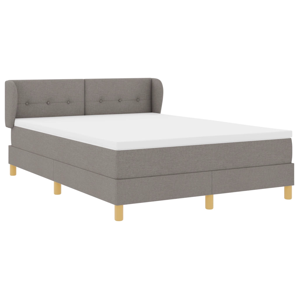 Letto Box Spring con Materasso Tortora 160x200 cm in Tessuto