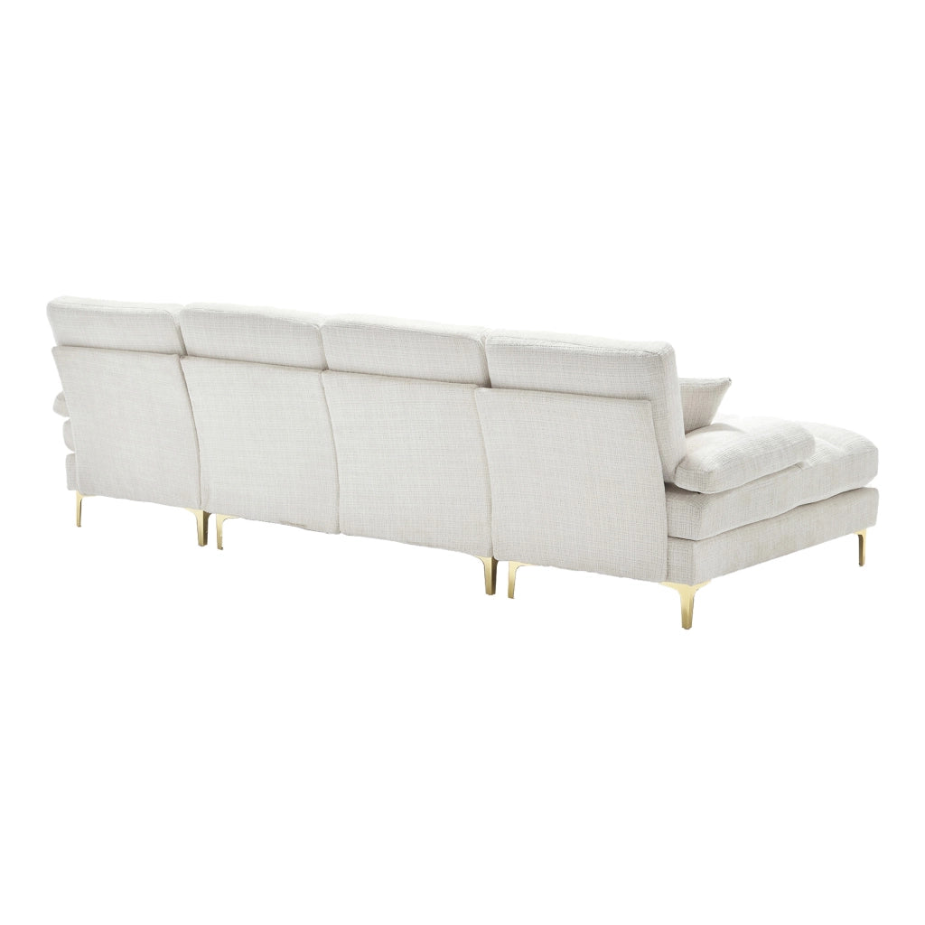 Divano U Angolare Chenille 3 Posti ¨C MINIMAL ¨C Grigio, Tessuto
