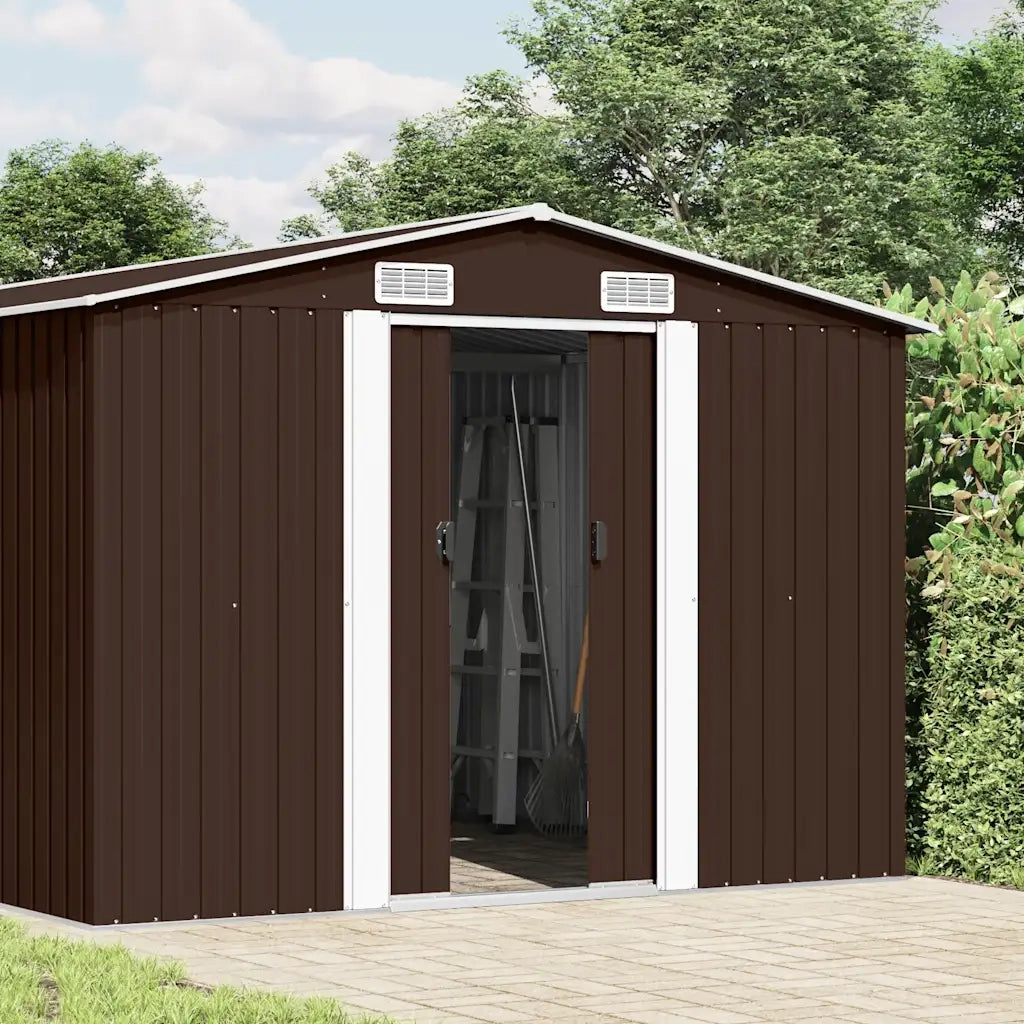 Capanno da Giardino 257x392x181 cm in Metallo Marrone cod mxl 65802