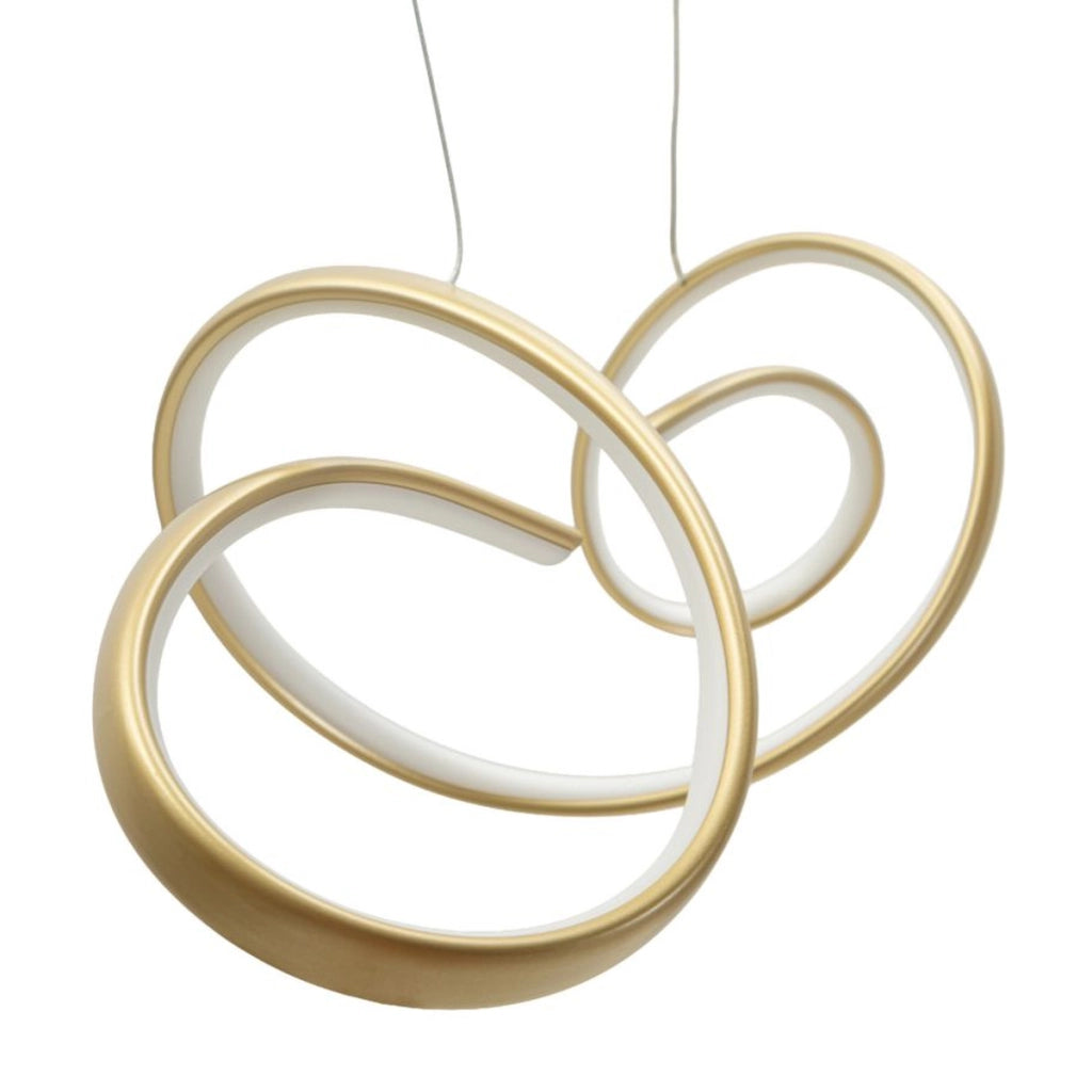 Lampadario LED Uter in oro con sistema a tre temperature