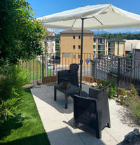 Ombrellone Rettangolare da Giardino 2x3 m Palo Ø48 mm Struttura in Acciaio Esterno Écru