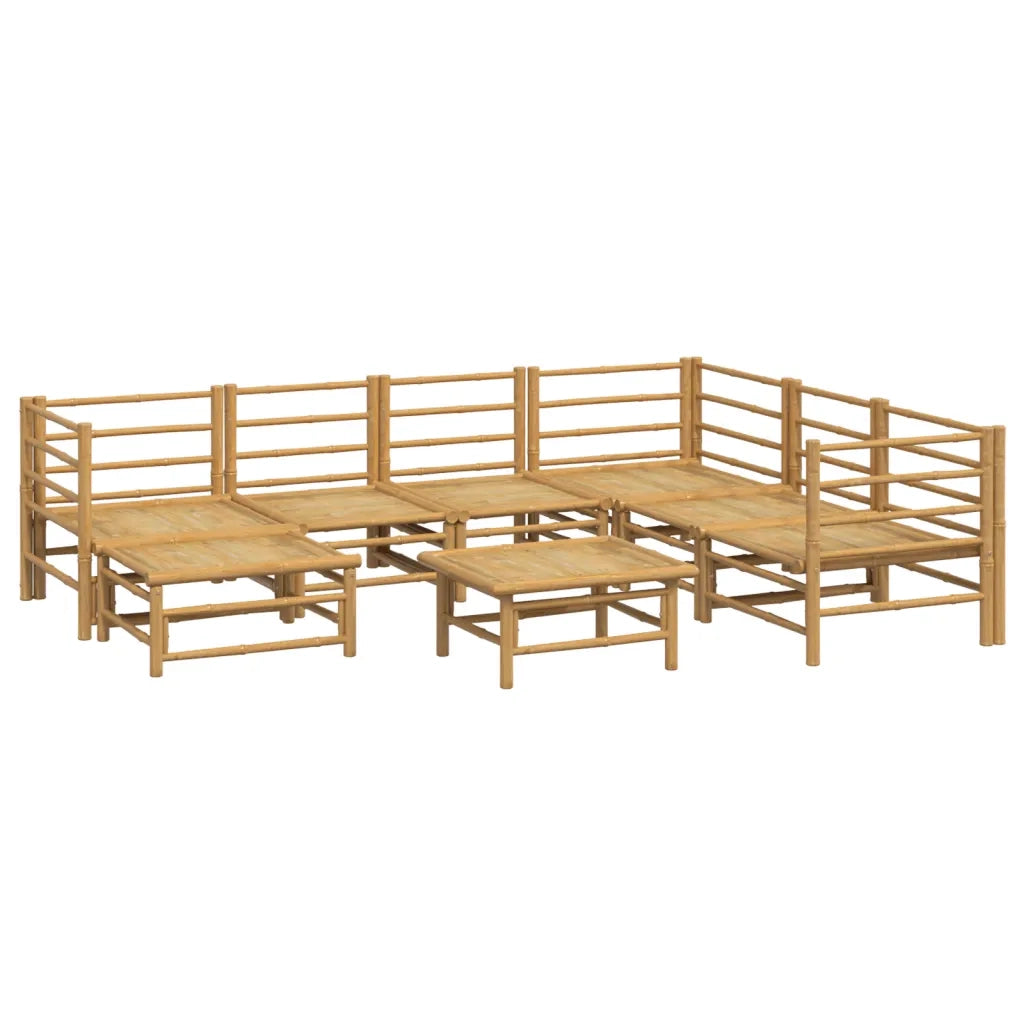 Set Salotto da Giardino 8pz con Cuscini Grigio Chiaro Bambù 3155095